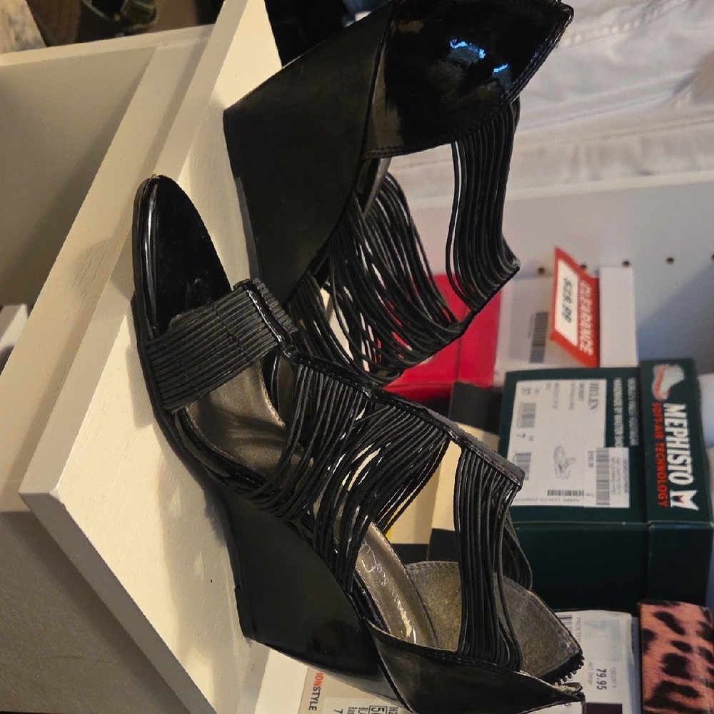 Elegant Black Wedge Heels